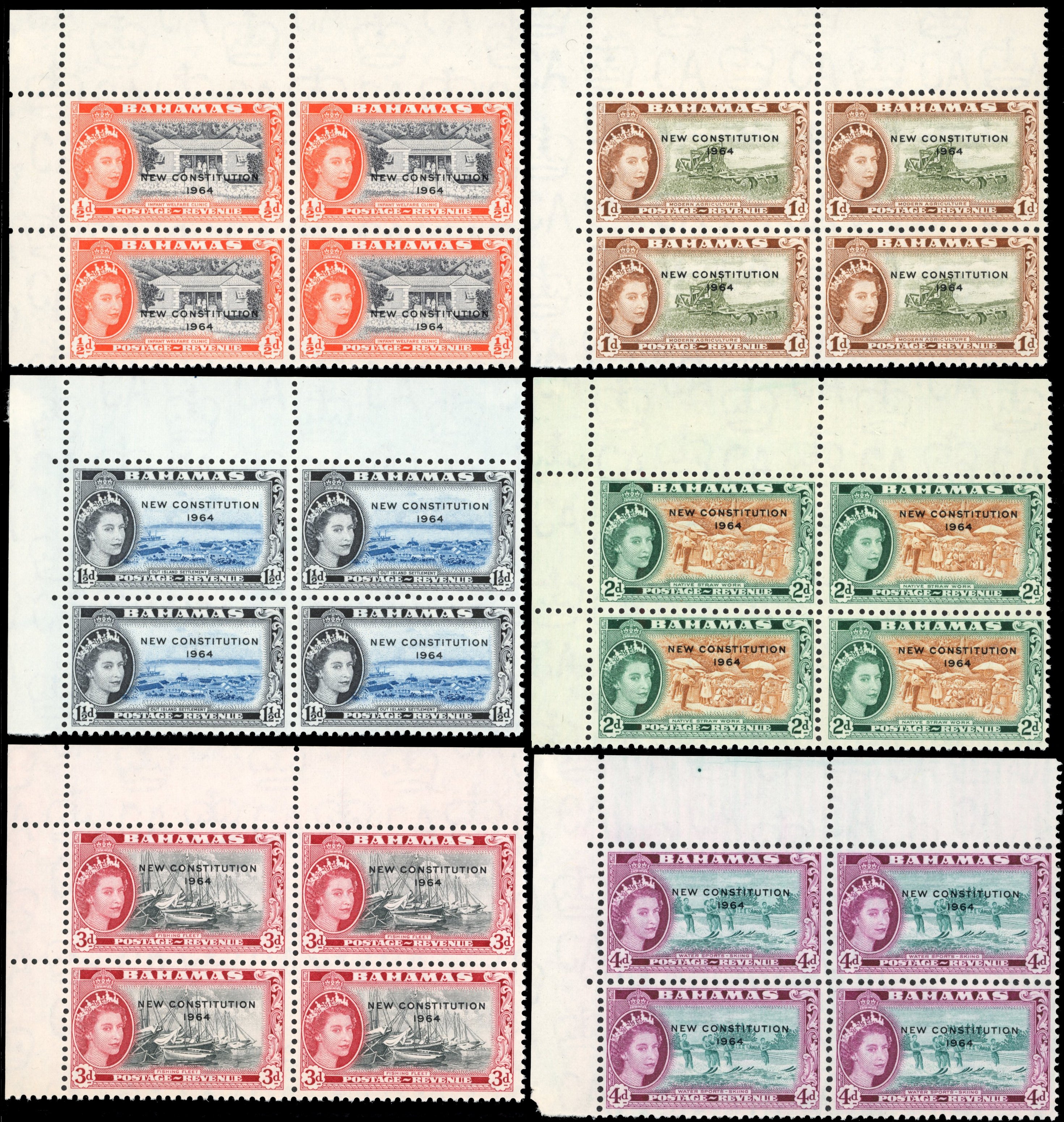 Bahamas SG 228/243 Unmounted Mint 1964 New Constitution set of 16