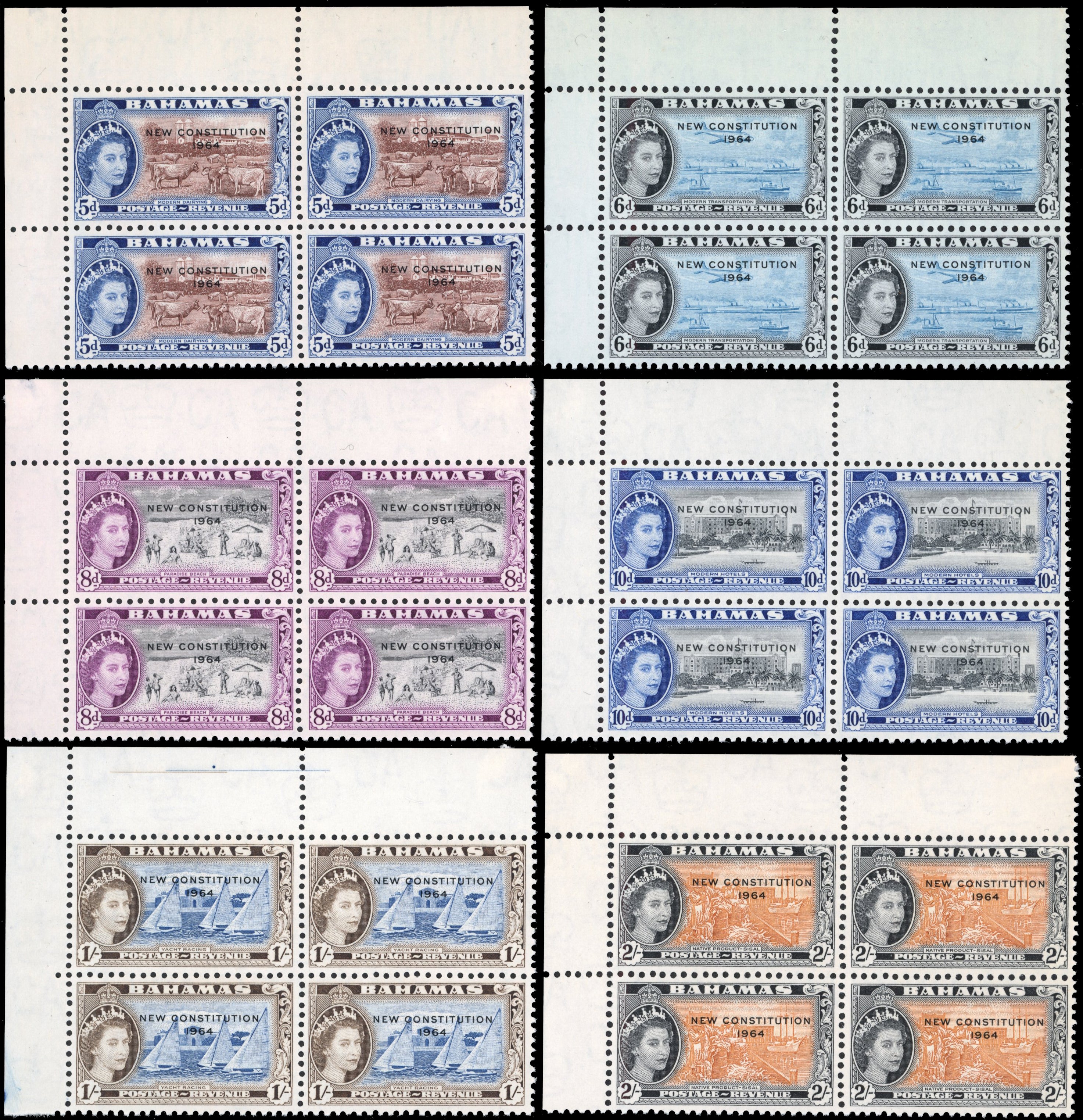 Bahamas SG 228/243 Unmounted Mint 1964 New Constitution set of 16