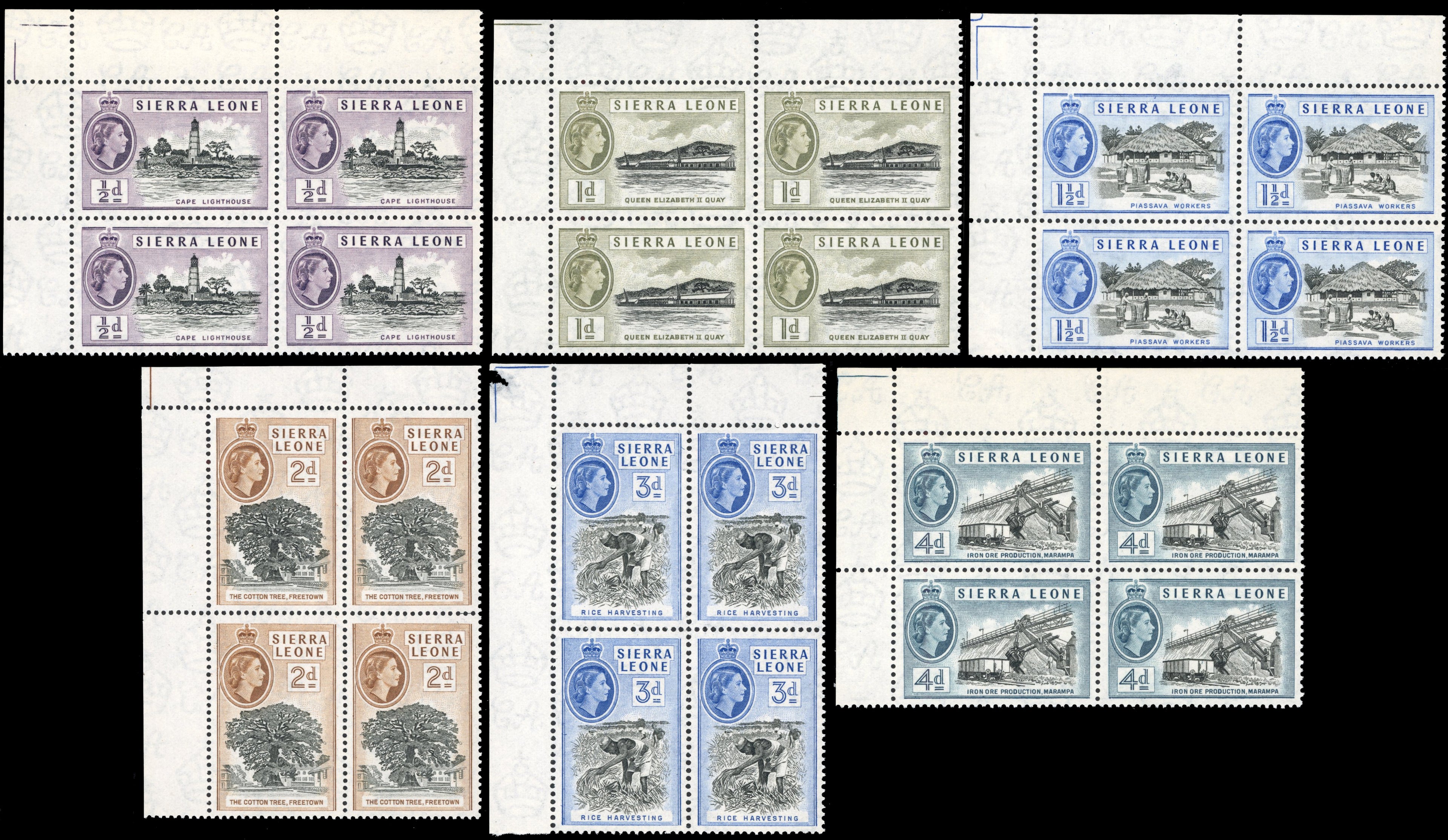 Sierra Leone SG 210/222 Unmounted Mint 1956-61 set of 13