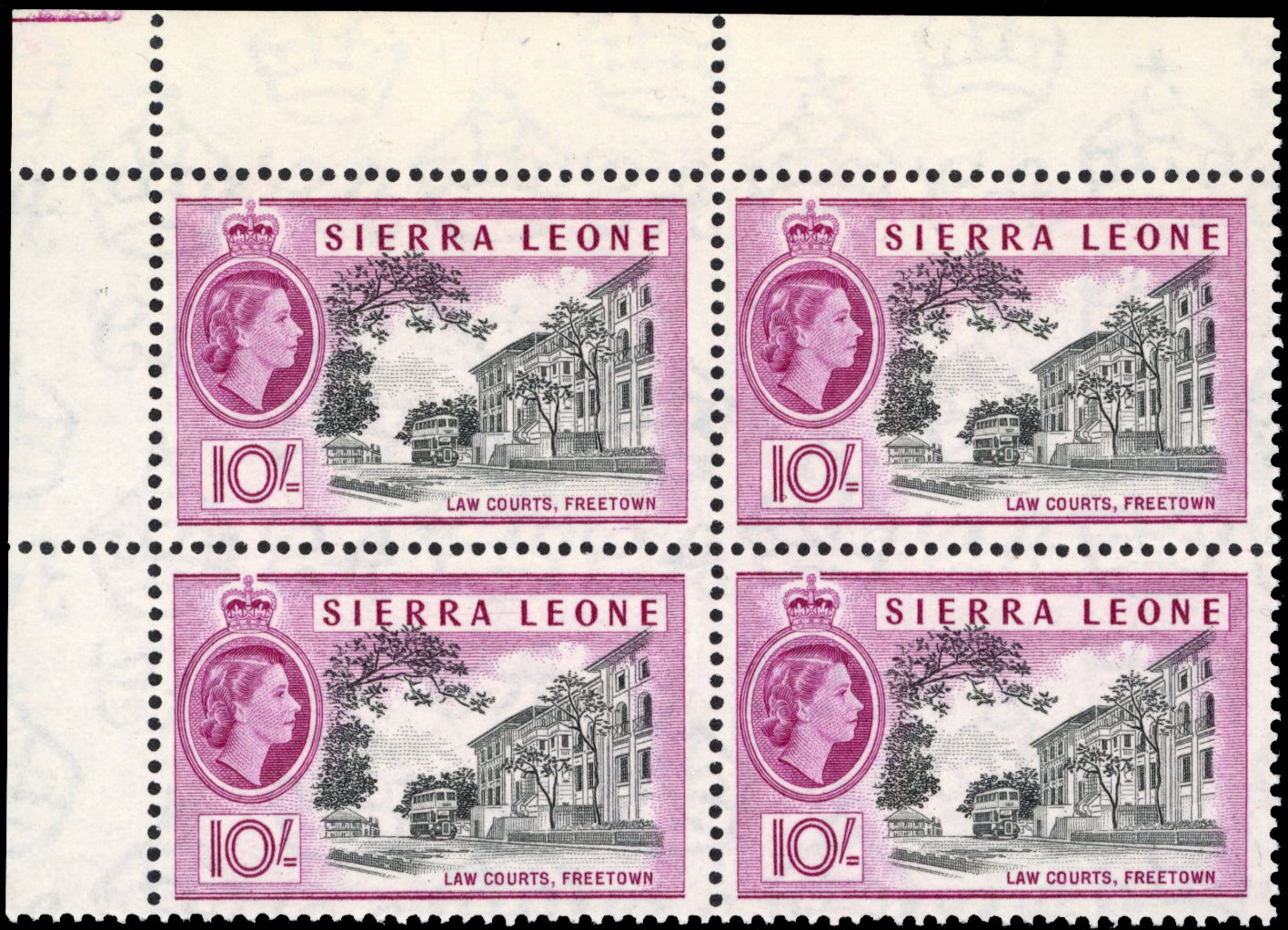 Sierra Leone SG 221a Unmounted Mint 1956-61 10s black and purple