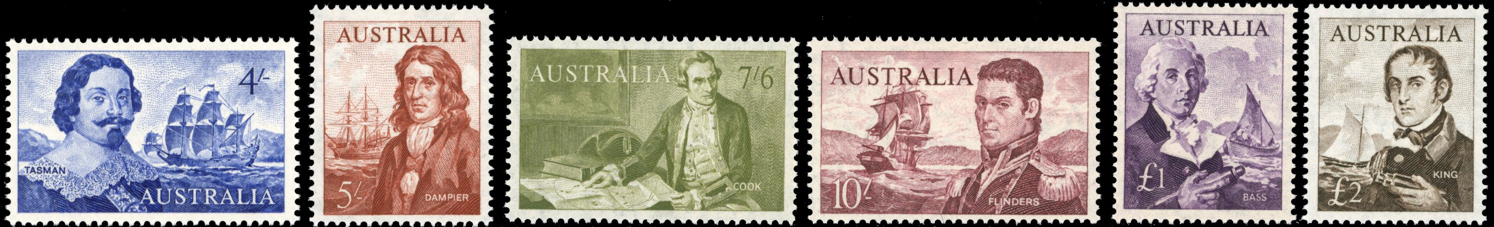 Australia SG 355/360 Unmounted Mint 1963-65 Navigators set of 6