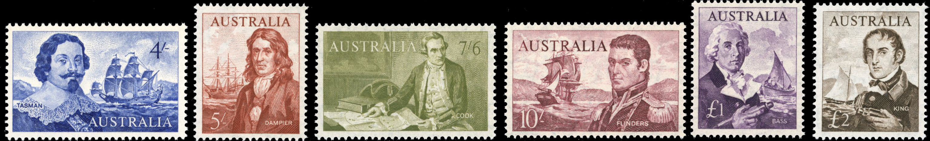 Australia SG 355/360 Unmounted Mint 1963-65 Navigators set of 6