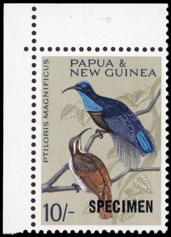 Papua New Guinea SG 71s Unmounted Mint 1964-65 Birds of Paradise 10s overprinted specimen