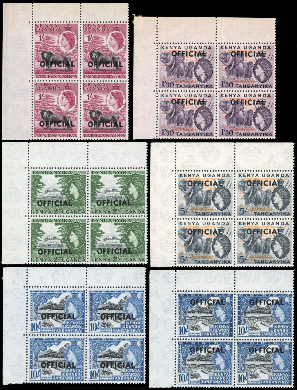 Kenya, Uganda and Tanganyika SG O1/O12 Unmounted Mint 1959 official set of 13
