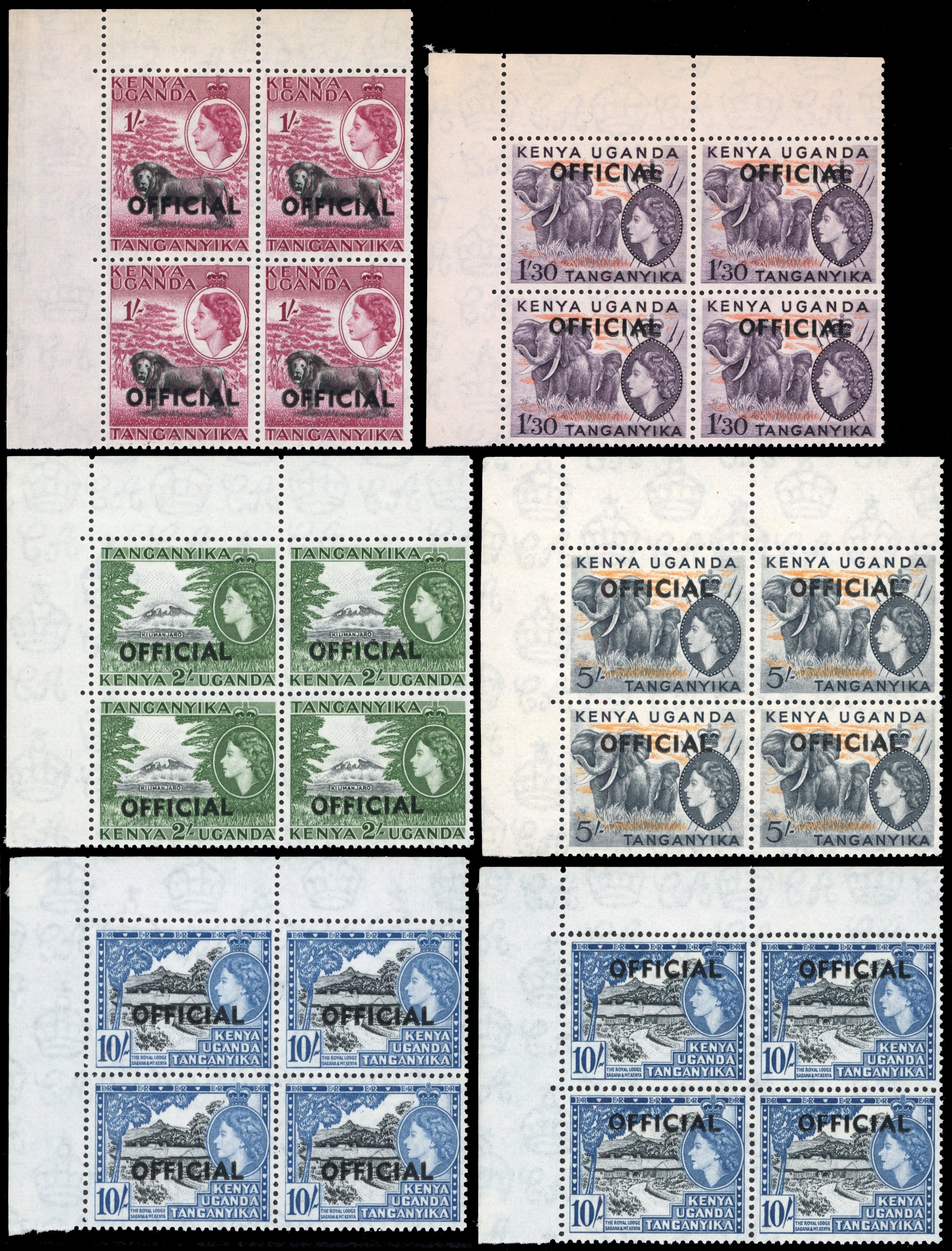 Kenya, Uganda and Tanganyika SG O1/O12 Unmounted Mint 1959 official set of 13