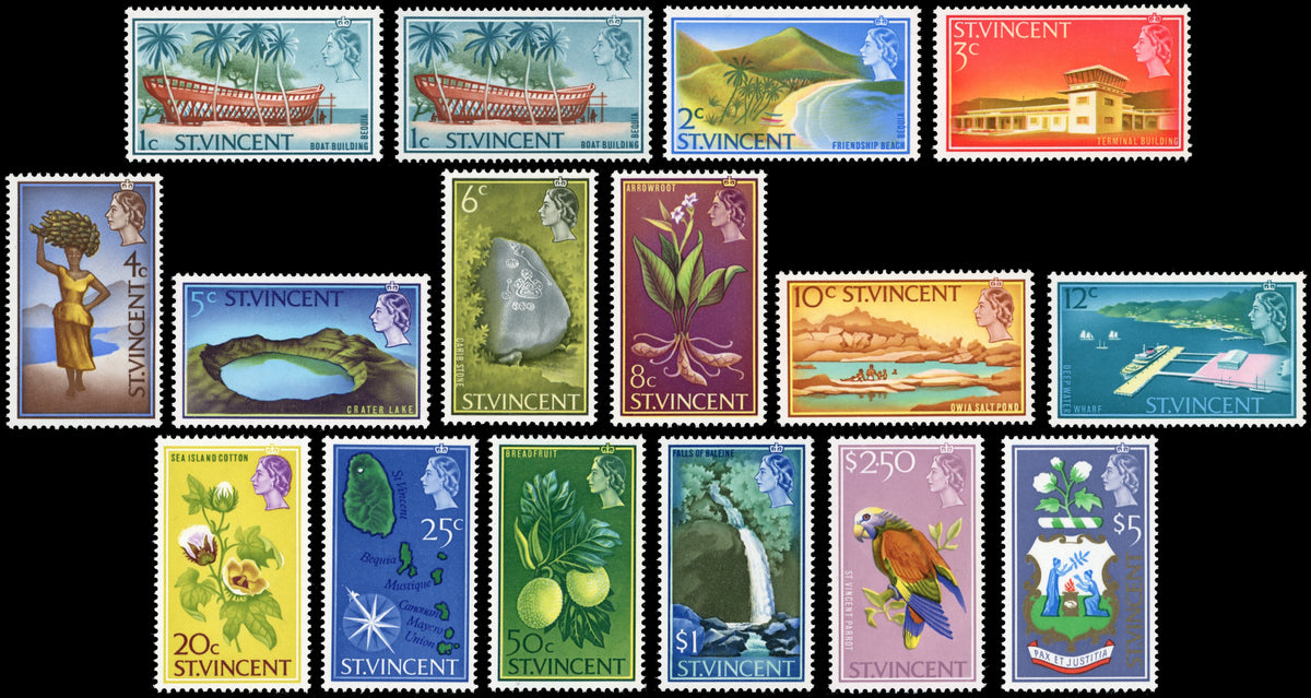 St Vincent SG 231/245 Unmounted Mint 1965-67 set of 16