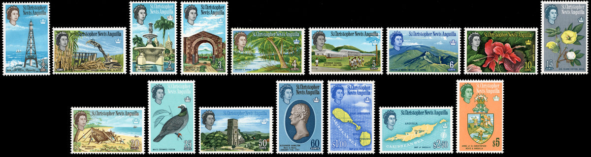 St Kitts-Nevis SG 129/144 Unmounted Mint 1963-69 set of 16