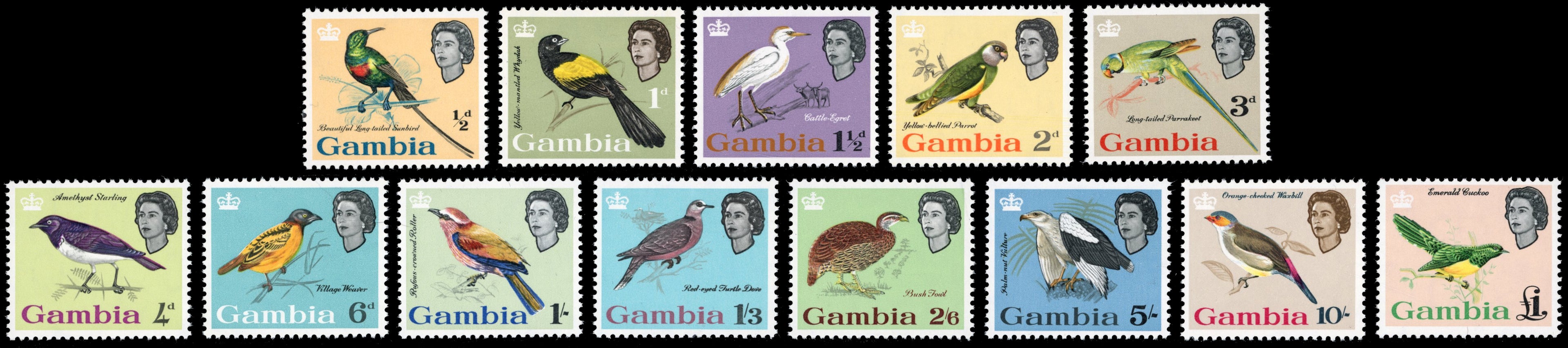 Gambia SG 193/205 Unmounted Mint 1963 Birds set of 13