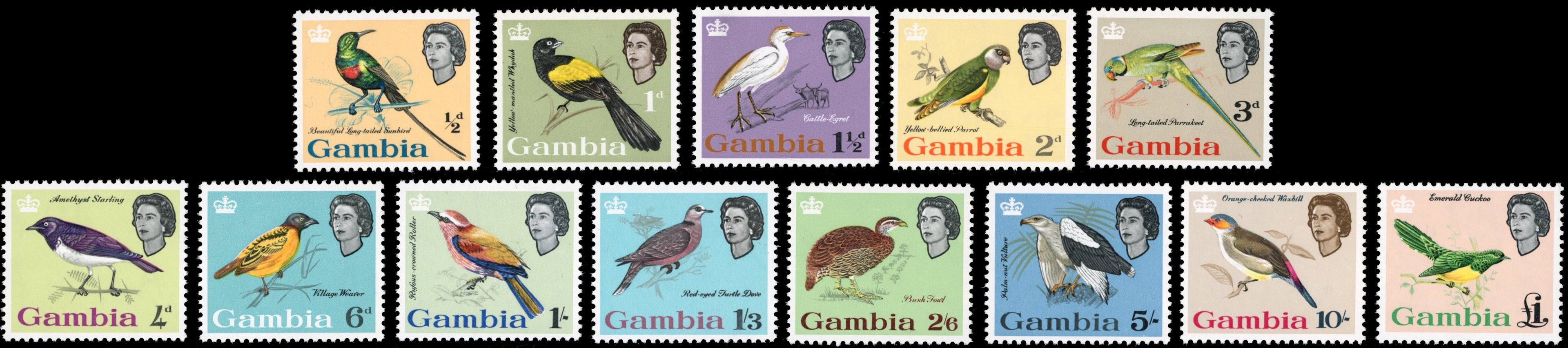 Gambia SG 193/205 Unmounted Mint 1963 Birds set of 13