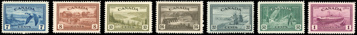 Canada SG 401/407 Unmounted Mint 1946-47 Peace Re-conversion set of 7