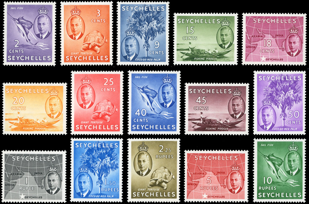 Seychelles SG 158/172 Unmounted Mint 1952 KGVI set of 15