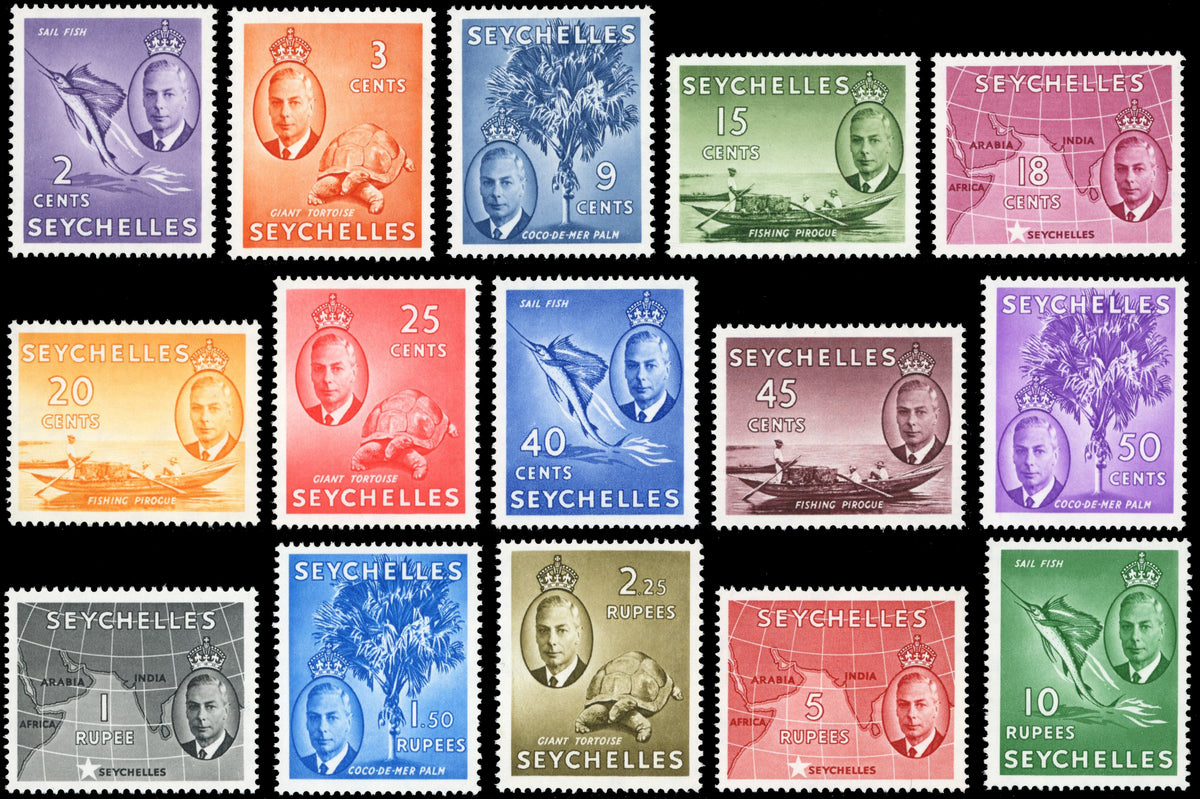 Seychelles SG 158/172 Unmounted Mint 1952 KGVI set of 15