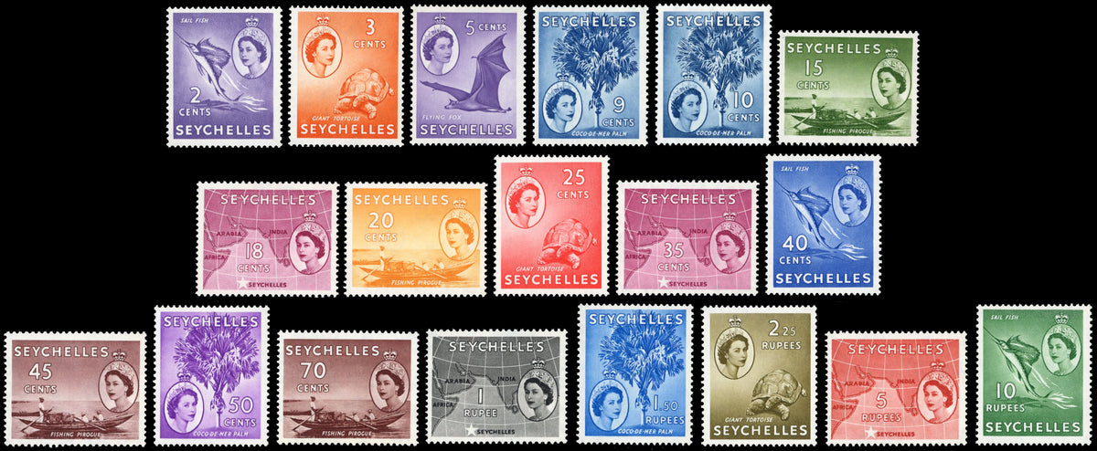 Seychelles SG 174/188 Unmounted Mint 1954-61 set of 19