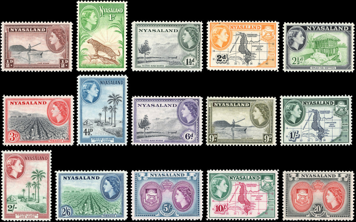 Nyasaland SG 173/187 Unmounted Mint 1953-54 set of 15
