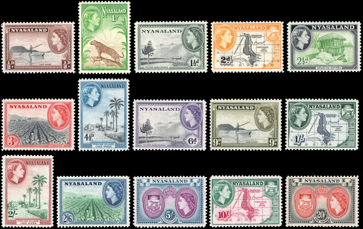 Nyasaland SG 173/187 Unmounted Mint 1953-54 set of 15