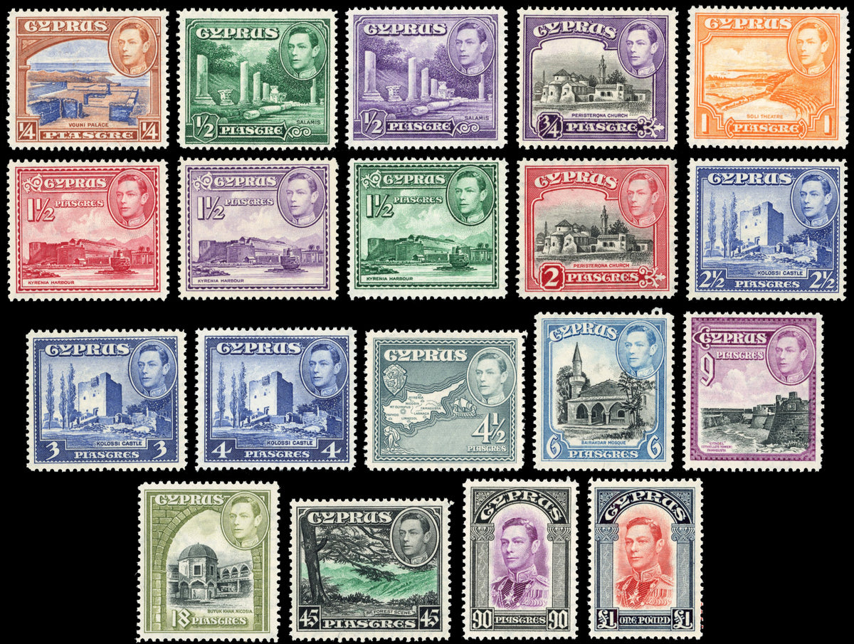Cyprus SG 151/163 Unmounted Mint 1938-51 set of 19