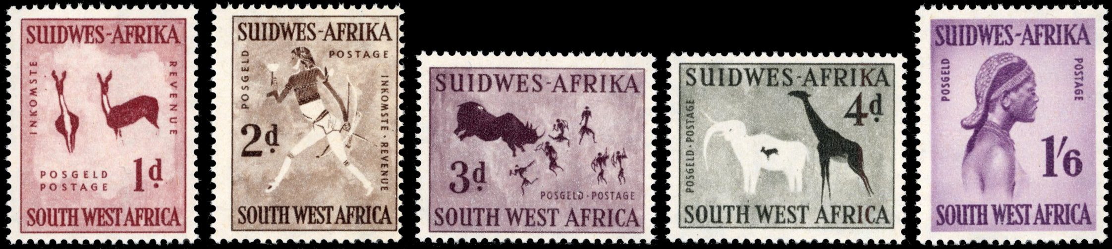 South West Africa SG 166/170 Unmounted Mint 1960 set of 5 watermark coat of arms