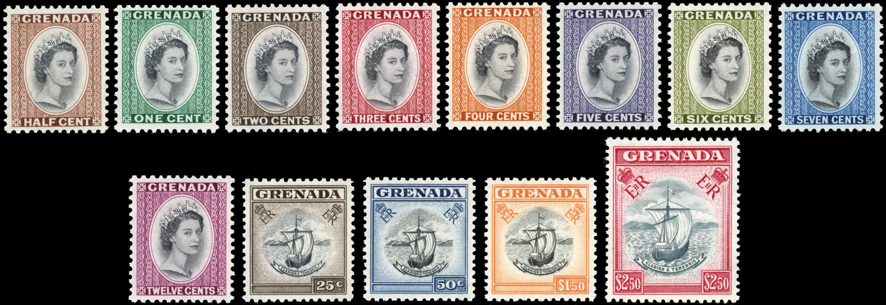 Grenada SG 192/204 Unmounted Mint 1953-59 set of 13