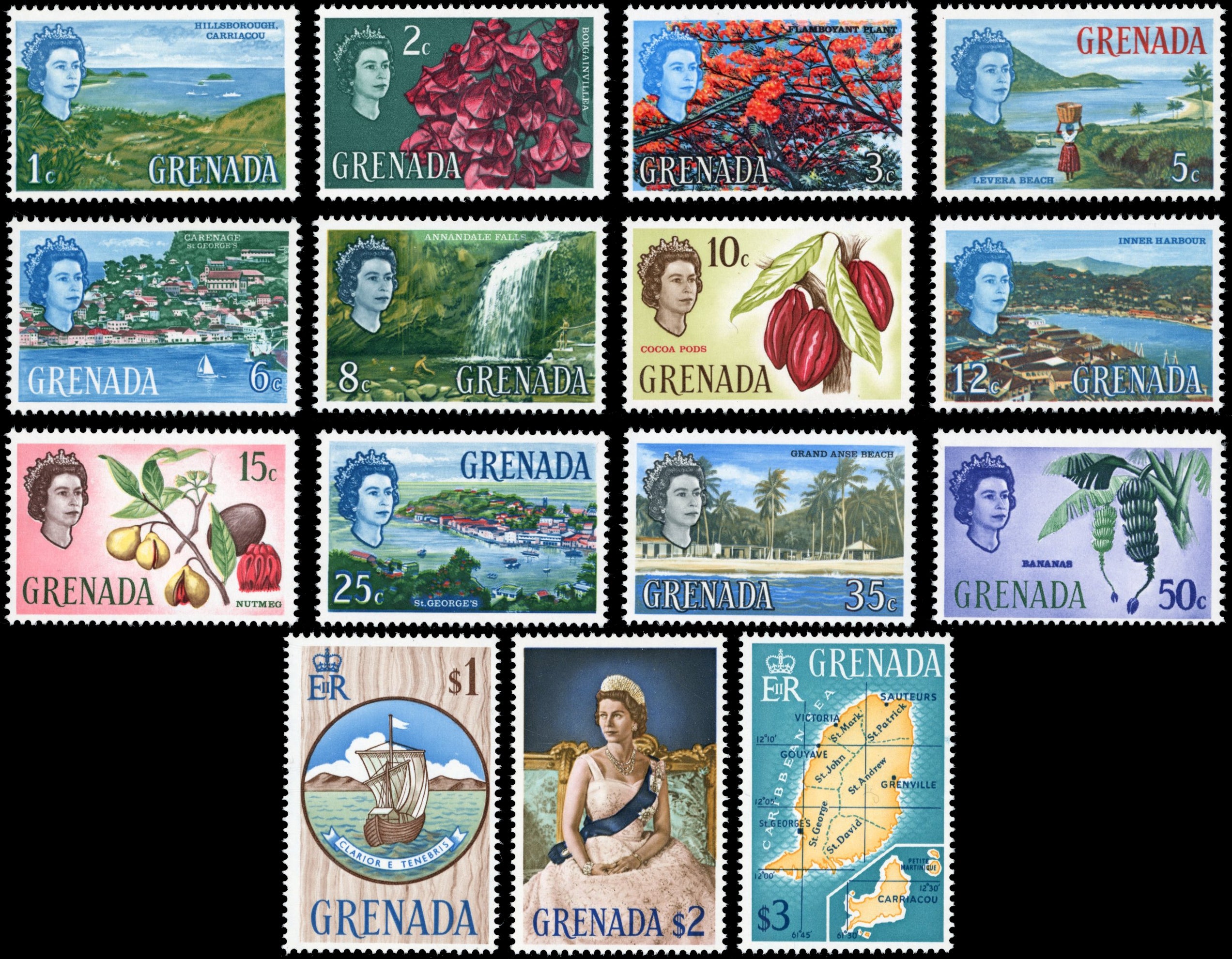 Grenada SG 231/245 Unmounted Mint 1966 set of 15