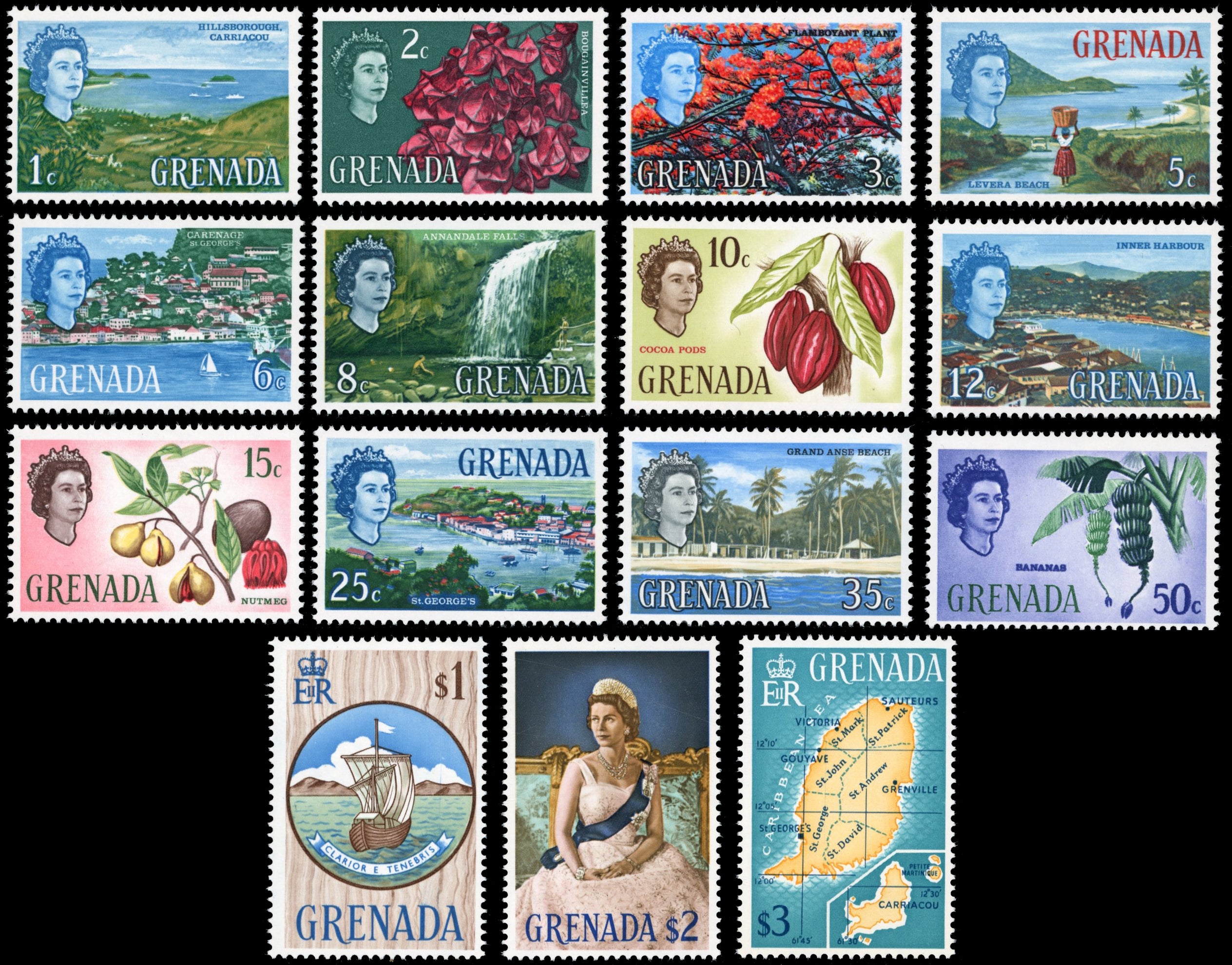 Grenada SG 231/245 Unmounted Mint 1966 set of 15