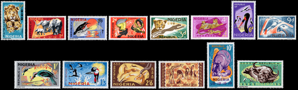 Nigeria SG 172/185 Unmounted Mint 1965-66 Wildlife set of 14