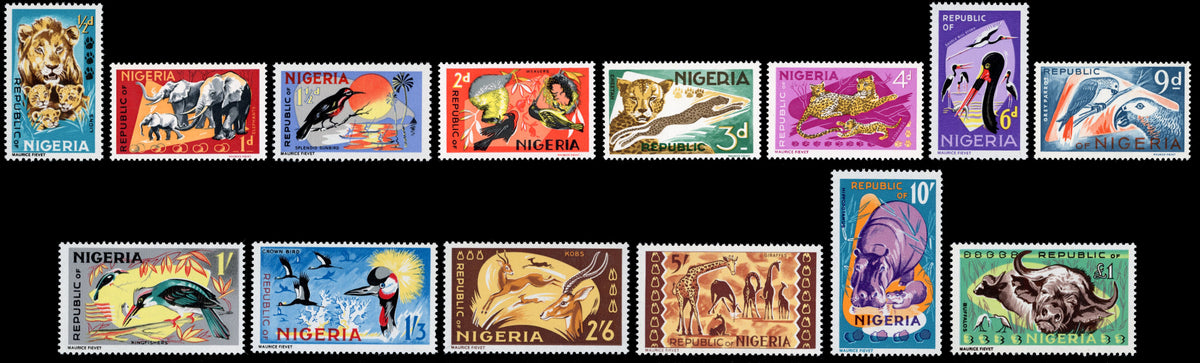 Nigeria SG 172/185 Unmounted Mint 1965-66 Wildlife set of 14