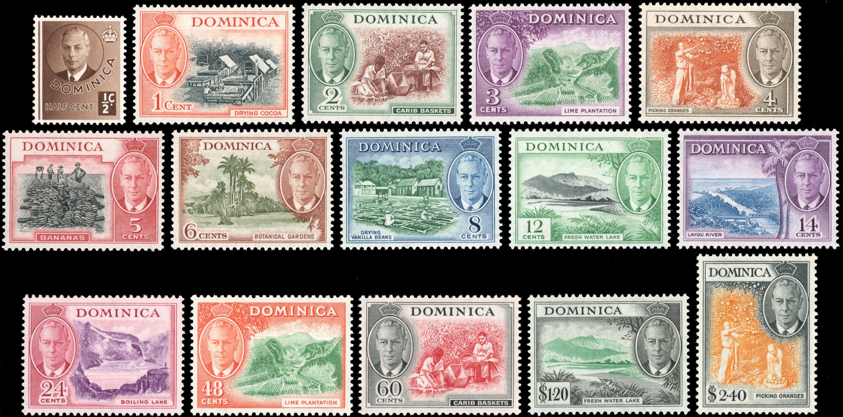 Dominica SG 120/134 Unmounted Mint 1951 set of 15