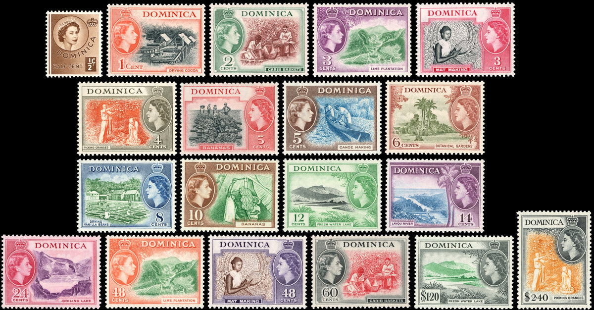 Dominica SG 140/158 Unmounted Mint 1954-62 set of 19