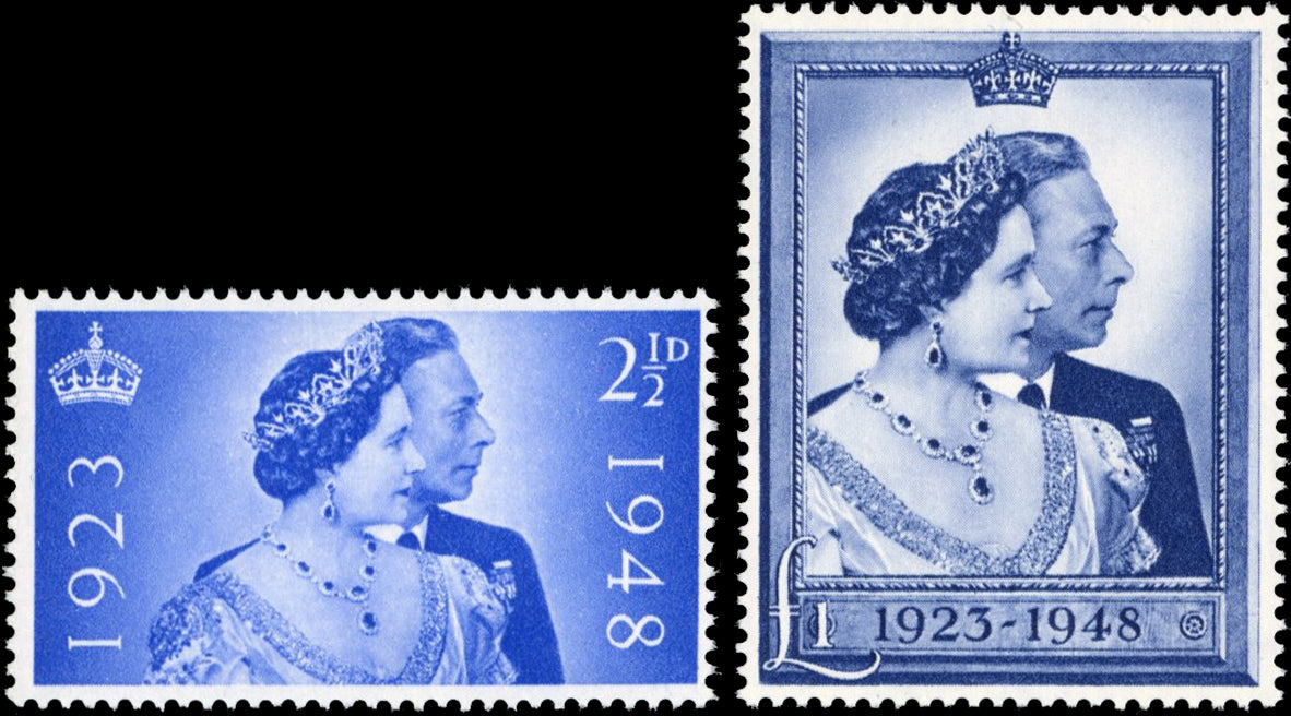 Great Britain SG 493/494 Unmounted Mint 1948 Royal Silver Wedding 2½d and £1