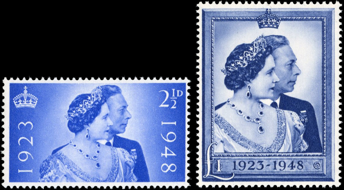 Great Britain SG 493/494 Unmounted Mint 1948 Royal Silver Wedding 2½d and £1