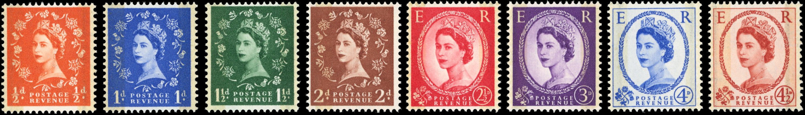 Great Britain SG 599/609 Unmounted Mint 1959 Phosphor-Graphite set of 8