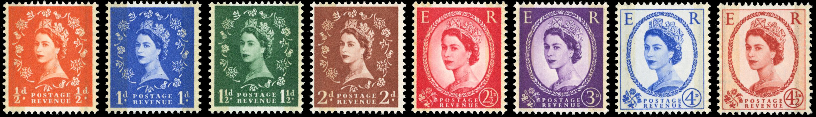 Great Britain SG 599/609 Unmounted Mint 1959 Phosphor-Graphite set of 8