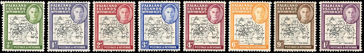 Falkland Islands Dependencies SG G1s/G8s Unmounted Mint 1946-49 Thick Map set of 8 perforated Specimen