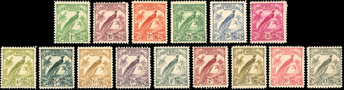 New Guinea SG 177/189 Mint 1932-34 Bird of Paradise redrawn set of 15