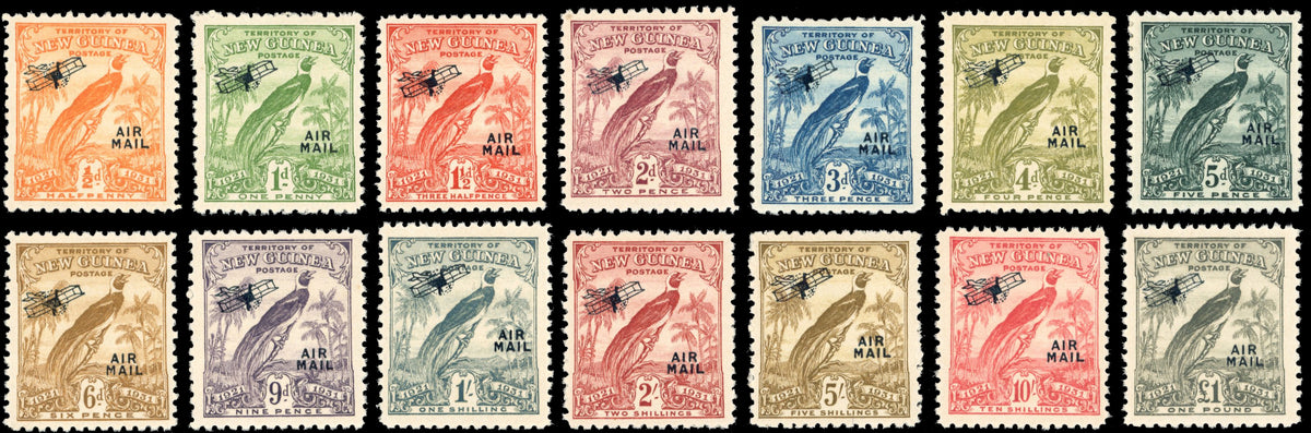 New Guinea SG 163/176 Mint 1931 Bird of Paradise Airmail set of 14