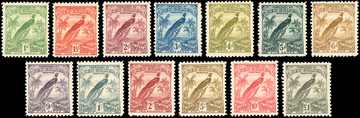 New Guinea SG 150/162 Mint 1931 Bird of Paradise set of 13
