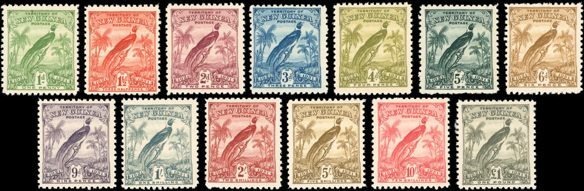 New Guinea SG 150/162 Mint 1931 Bird of Paradise set of 13