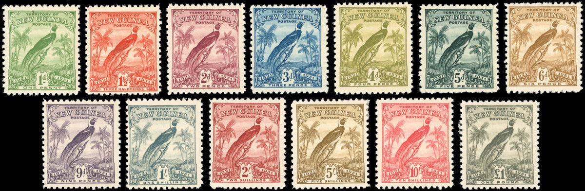 New Guinea SG 150/162 Mint 1931 Bird of Paradise set of 13