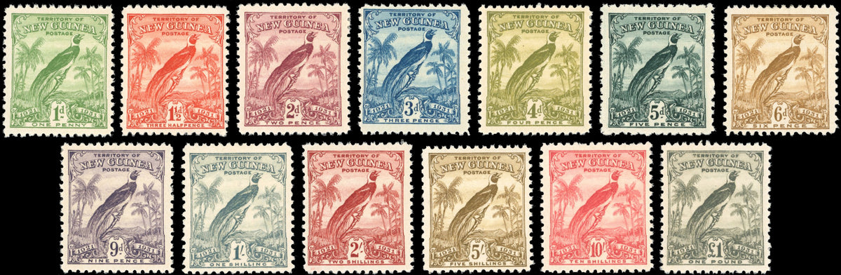 New Guinea SG 150/162 Mint 1931 Bird of Paradise set of 13