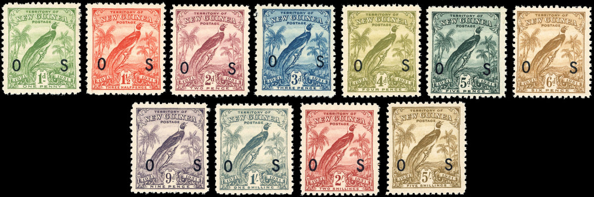 New Guinea SG O31/O41 Mint 1931 official Bird of Paradise set of 11