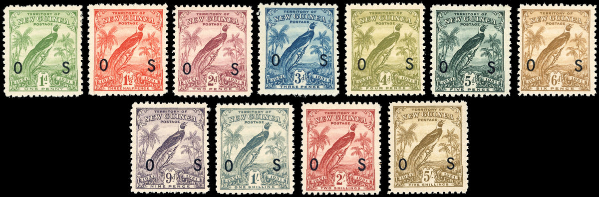 New Guinea SG O31/O41 Mint 1931 official Bird of Paradise set of 11