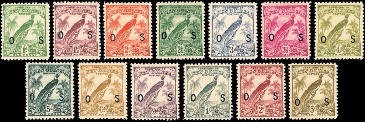 New Guinea SG O42/O54 Mint 1932-34 official Bird of Paradise set of 13