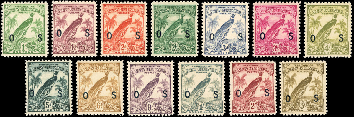 New Guinea SG O42/O54 Mint 1932-34 official Bird of Paradise set of 13