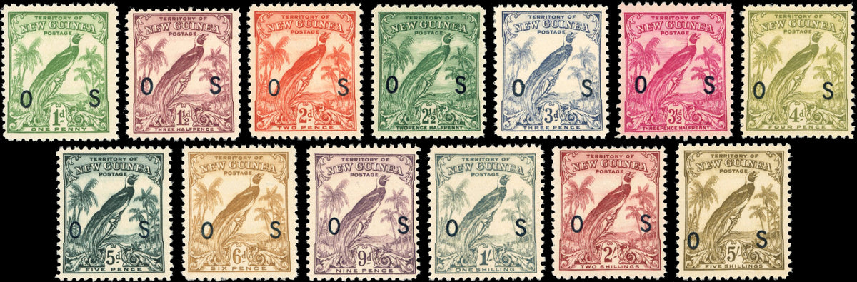 New Guinea SG O42/O54 Mint 1932-34 official Bird of Paradise set of 13