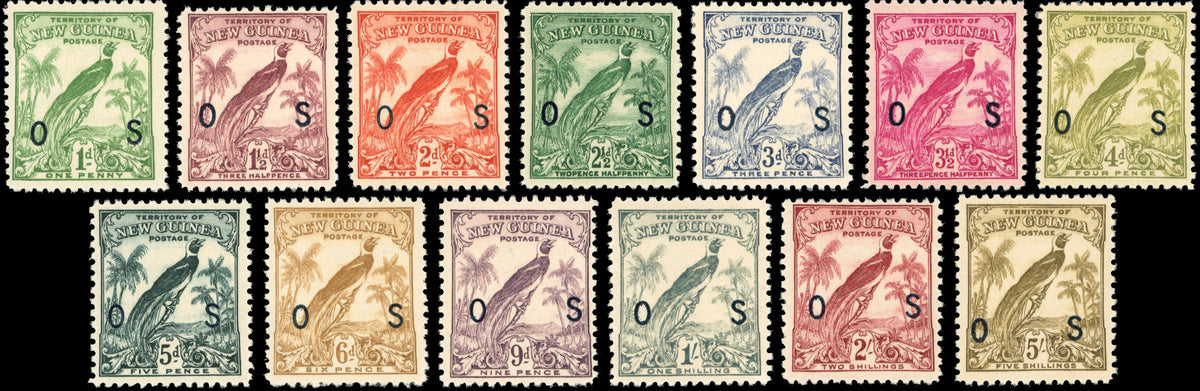 New Guinea SG O42/O54 Mint 1932-34 official Bird of Paradise set of 13