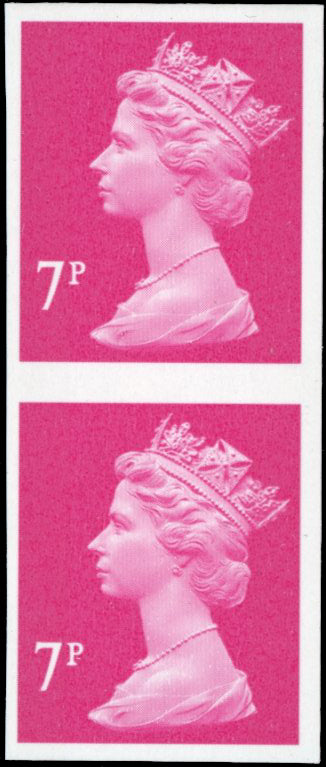 Great Britain SG Y1673a Unmounted Mint 1993-2017 7p bright magenta imperf pair