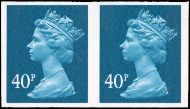Great Britain SG Y1711a Unmounted Mint 1993-2017 40p turquoise-blue imperf pair