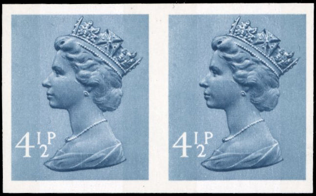 Great Britain SG X865a Unmounted Mint 1971-96 4½p grey-blue imperf pair