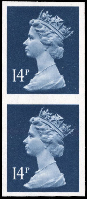 Great Britain SG X903a Unmounted Mint 1971-96 14p deep blue imperf pair