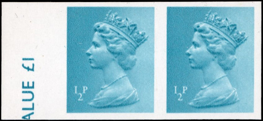 Great Britain SG X924a Unmounted Mint 1971-96 ½p turquoise-blue imperf pair